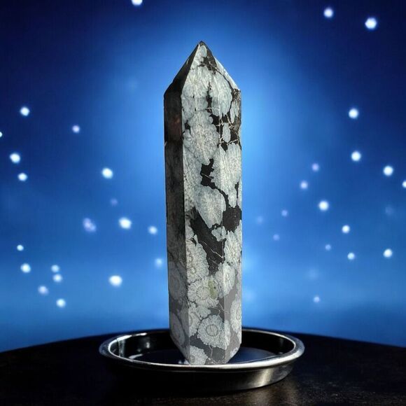 Snowflake Obsidian Crystal‎ Tower (#4) - Picture 1 of 11